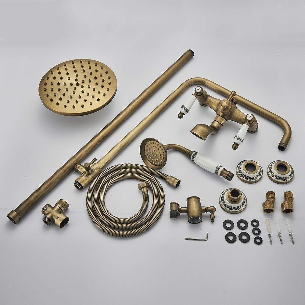 Retro style shower system, brass, antique bronze color, ceramic..