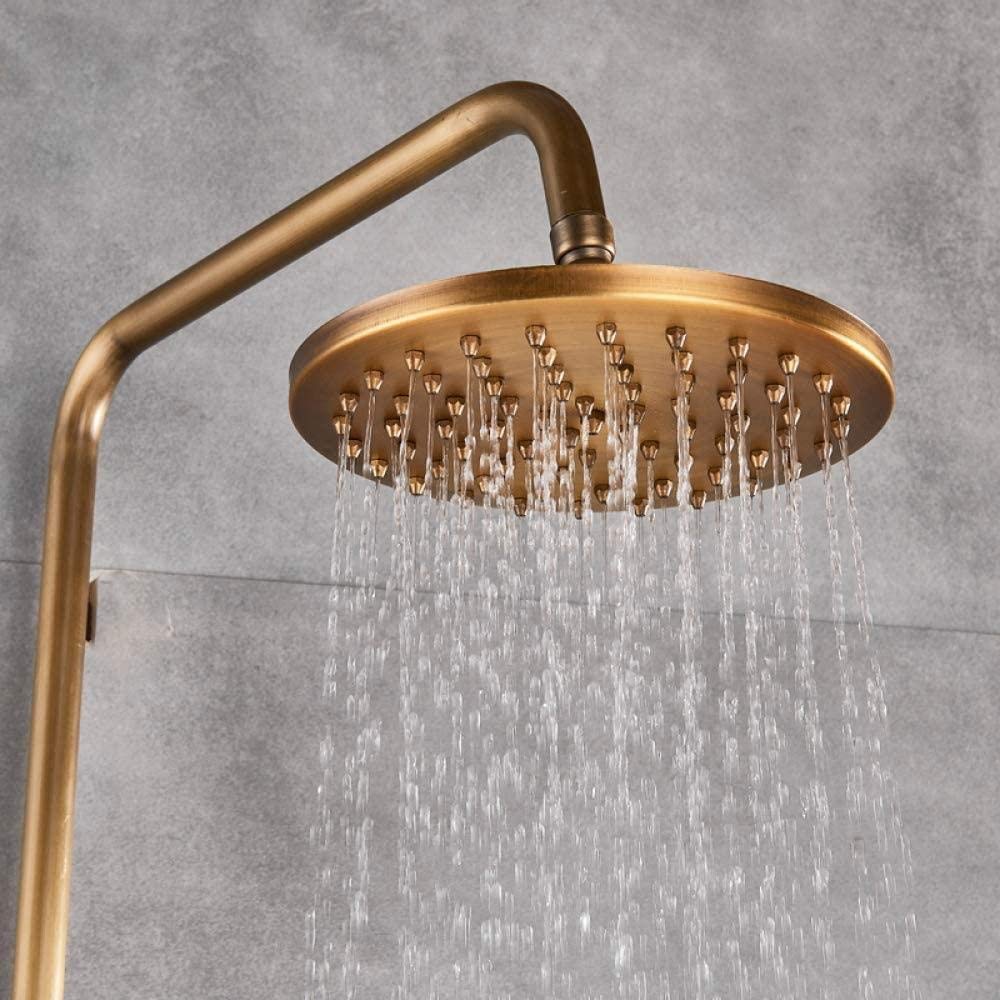 Antique Brass Bathroom Rainfall Shower Head Hand Held Spray Tub Mixer  Faucet Set